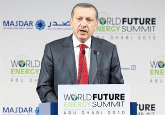 Recep Tayyip Erdogan speaks at the energy summit. (JOSEPH CAPELLAN)
