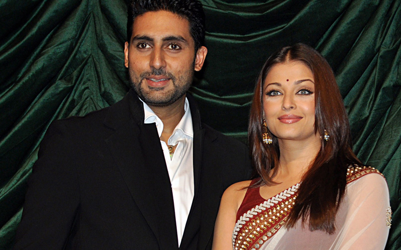 In a file picture taken on April 24, 2010 Indian Bollywood actors Abhishek Bachchan and Aishwarya Rai Bachchan attend the unveiling ceremony for Hindi movie "Raavan". The news broke out after Aishwarya’s father-in-law, Bollywood superstar Amitabh Bachchan, posted the news on Twitter saying, "News news news!! I am going to become a grandfather .. Aishwarya expecting .. so happy and thrilled". (AFP)