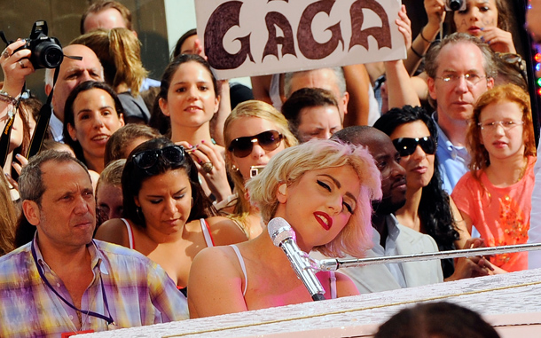 Singer Lady Gaga performs on NBC's "Today" at Rockefeller Center in New York City. (GETTY IMAGES)