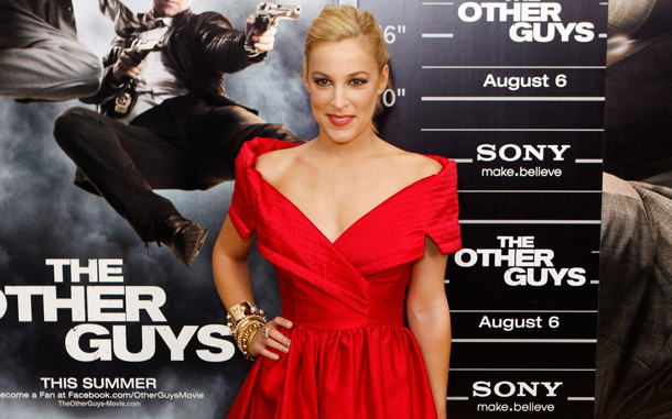 Cast member Lindsay Sloan arrives for the premiere of the film "The Other Guys" in New York. (REUTERS)