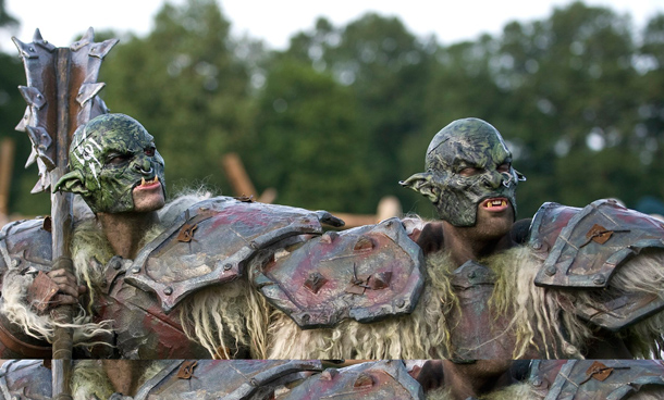 People in costumes participate in 'Conquest 2010 LARP' (Live Action Role Play) in the northern German village of Brokeloh near Hanover. About 7000 participants from Europe, the United States and Japan dressed up as fantasy characters such as knights and trolls to take part in the three-day role playing event. (REUTERS)