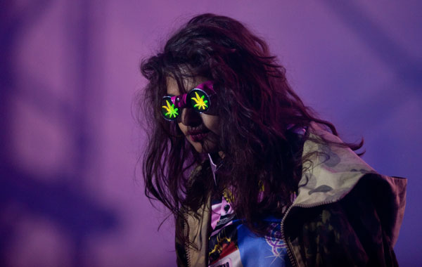 British singer-songwriter M.I.A. performs on the main stage at the Big Chill festival near Ledbury in Herefordshire. (AFP)