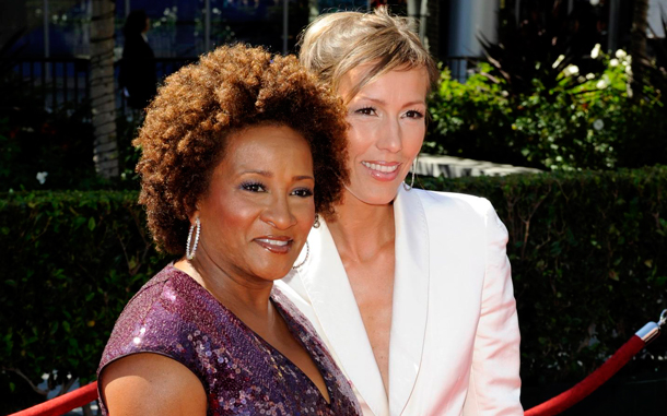 US actor Wanda Sykes (L) with longtime partner and wife Alex Sykes (R) arrive for the Primetime Creative Arts Emmy Awards in Los Angeles, California, USA. The Primetime Creative Arts Emmy Awards honors excellence in television technical categories such as makeup, editing and cinematography. (EPA)