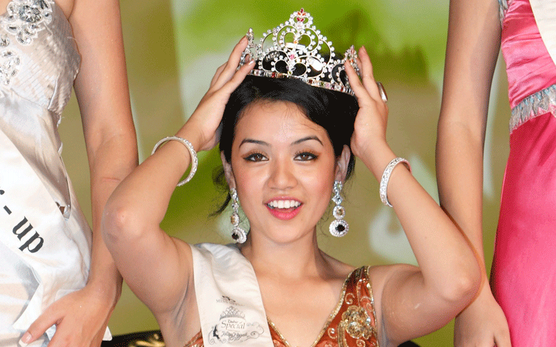 Sadichha Shrestha adjusts her tiara after she was crowned Miss Nepal 2010 in Kathmandu. (REUTERS)