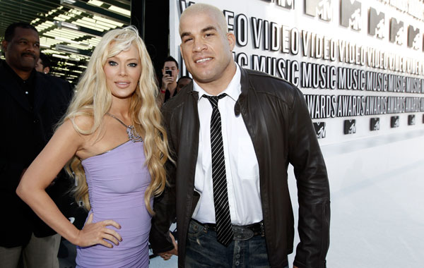 Jenna Jameson, left, and Tito Ortiz arrive at the MTV Video Music Awards in Los Angeles. (AP)