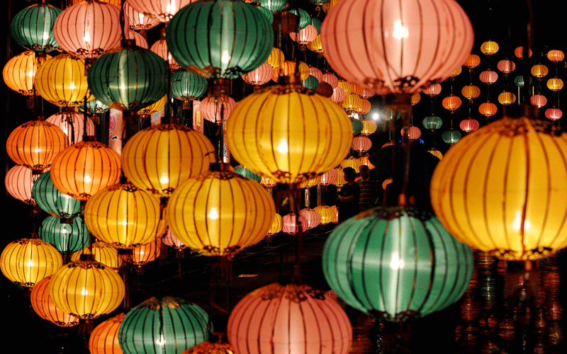 Giant lanterns are displayed as part of mid-autumn festival celebration at a park in Hong Kong. (AFP)