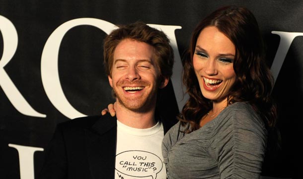 US actor Seth Green (L) and his wife Clare Grant (R) make their way down the red carpet for the premiere of the horror movie Hatchet II at the Egyptian Theatre in Hollywood, California, USA. Hatchet II is a slasher film, directed, written and produced by Adam Green and takes place in the Louisiana bayou. Hatchet II is unrated horror movie with extreme violence. (EPA)