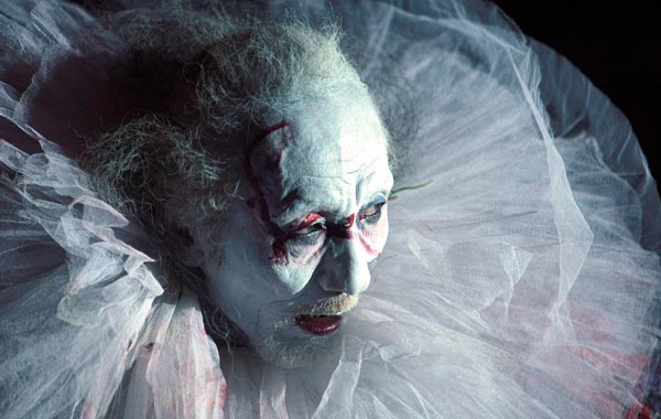 Japanese butoh dancer Daisuke Yoshimoto performs during the concert 'Osjan and Guests' at the sixth Cross-Culture Warsaw Festival, in Warsaw, Poland. (EPA)