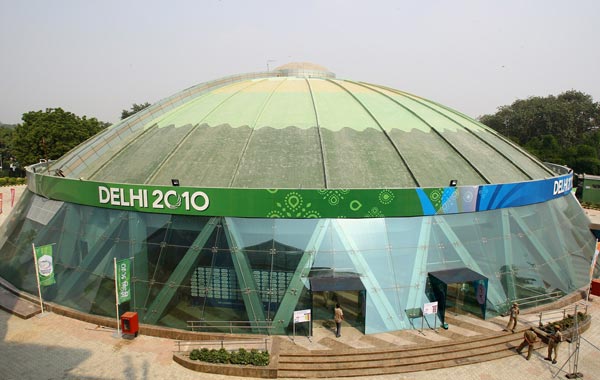 A general view of the Talkatora Boxing Stadium ahead of the Delhi 2010 Commonwealth Games, which open this evening,in Delhi, India. (GETTY)