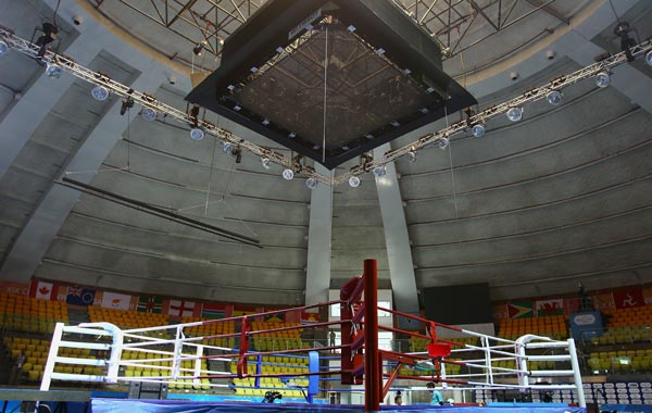 The Talkatora Boxing Stadium in preparation ahead of the Delhi 2010 Commonwealth Games. (GETTY)