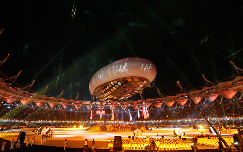 A general view shows Jawaharlal Nehru stadium during the opening ceremony for the Commonwealth Games in New Delhi. (REUTERS)