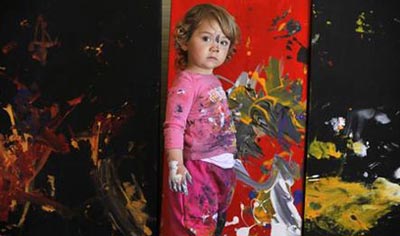 Aelita Andre: The 2-year-old artist. The Australian's talent for painting abstract art was discovered at age two, one year ago, when the director of a famous Melbourne art gallery agreed to put her work on show. (SUPPLIED)