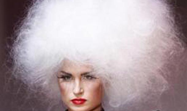 A model displays a creation during the Alternative Hair Show at the Grand Temple, Freemason's Hall in central London. (REUTERS)