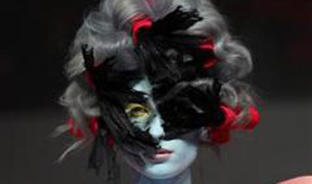 A model presents a creation during the Alternative Hair Show at the Grand Temple, Freemason's Hall in central London. (REUTERS)