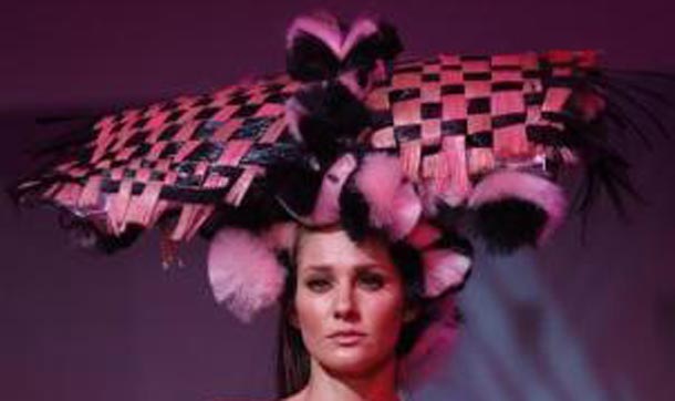 A model presents a creation during the Alternative Hair Show at the Grand Temple, Freemason's Hall in central London. (REUTERS)