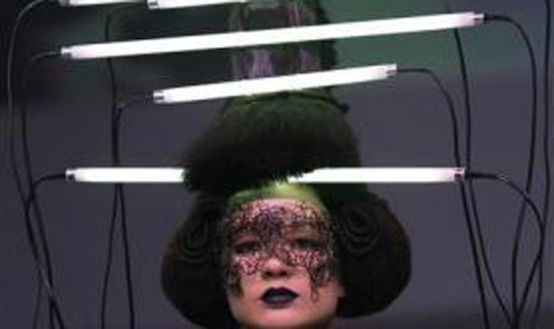 A model displays a creation during the Alternative Hair Show at the Grand Temple, Freemason's Hall in central London. (REUTERS)