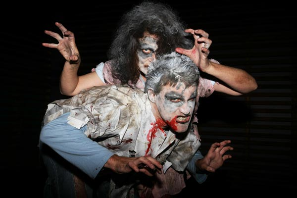 Michael Jackson fans dressed as zombies perform during Thrill The World 2010 at Luna Park in Sydney, Australia. (GETTY)