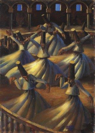 Whirling Dervishes, a 1929 work by Egyptian artist Mahmoud Said, set a world record for Middle Eastern art on Tuesday, selling for $2,546,500 (SUPPLIED)