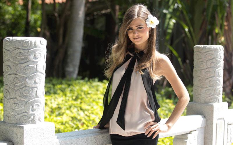 Contestant for the 60th Miss World, Miss Germany, Susanna Kobylinski poses for a photograph before leaving the hotel ready to go onstage for the televised final in Sanya, China's Hainan province. Contestants from over 120 Countries will take part in the beauty pageant. (EPA)