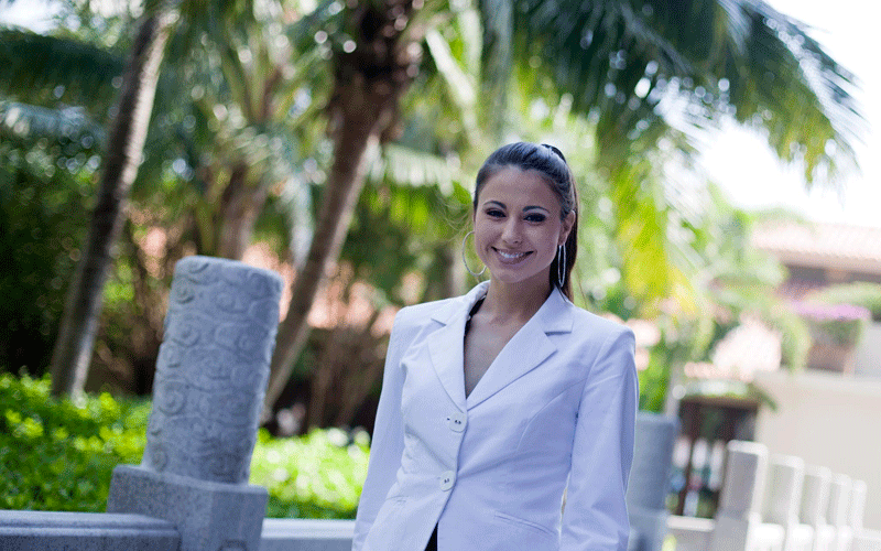Contestant for the 60th Miss World, Miss Canada, Denise Garrido poses for a photograph before leaving the hotel ready to go onstage for the televised final in Sanya, China's Hainan province. Contestants from over 120 Countries will take part in the beauty pageant. (EPA)