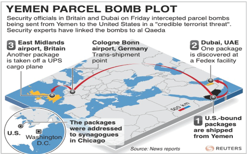 Parcel bomb found in Dubai traveled on 2 passenger planes News