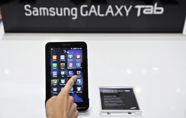 For tech lovers, Samsung's pretty Galaxy Tab, powered by Google's Android software, is the South Korean electronic giant's answer to the Apple iPad. It features a seven-inch touchscreen and supports Adobe's Flash video software, which is barred by Apple from running on the iPad. It retails at Dh3,199 (AFP)
