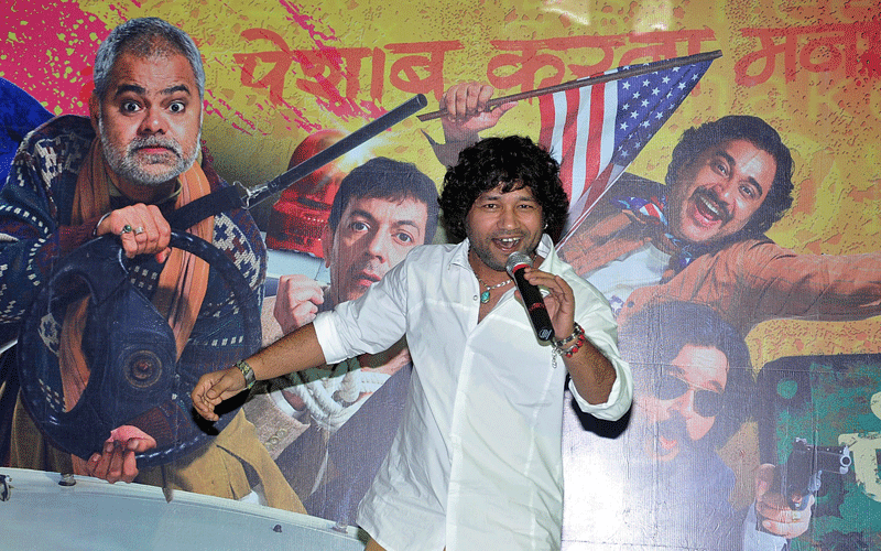 Indian Bollywood singer Kailash Kher poses during the music launch of the upcoming Hindi film &ldquo;Phas Gaya Re Obama&rdquo; directed by Subhash Kapoor in Mumbai. (AFP)