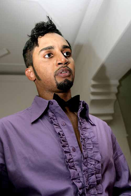 A picture dated June 24, 2010 shows Sudanese amateur model Rashad El-Nimeiri backstage at the first mixed-gender fashion show in Khartoum. A Sudanese court on December 8 charged eight models including Nimeiri, who took part in the mixed-gender fashion show, with "indecency" and ordered them to pay a fine but spared them a sentence of flogging (AFP)
AFP PHOTO/ASHRAF SHAZLY