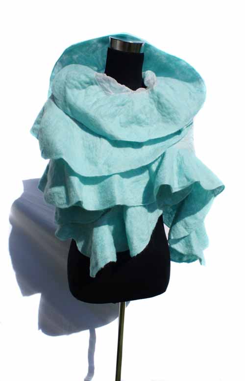 This Nuno felt scarf by Miriam Walsh features a Japanese technique, where wool is applied on loose woven fabrics such as silk chiffon and with the help of water, soap and friction turned into a new fabric. Available in a range of rich and vibrant hues, each scarf is hand felted locally by the artisan herself. Dh350, www.arte.ae