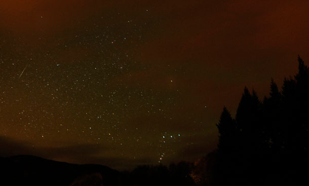 The sky at night seen at Killiecrankie Scotland during the Geminid meteor shower. (REUTERS)