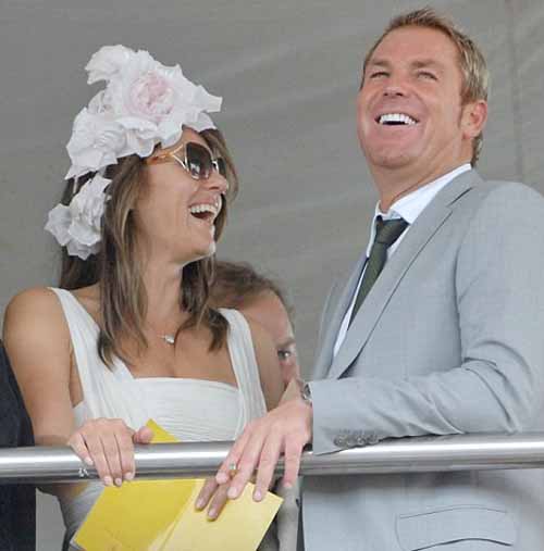 Model-turned-actress-turned-swimwear-designer Elizabeth Hurley, 45, has reportedly found a new man: Aussie cricketer Shane Warne, 41, the latest in a string of high-profile exes including a Hollywood star and a rich Indian businessman (FILE)