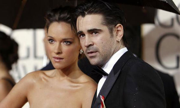 Irish actor Colin Farrell and Alicja Bachleda arrive at the 67th annual Golden Globe Awards in Beverly Hills, California. (REUTERS)