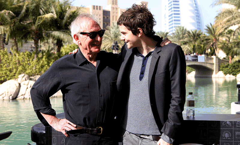 Director Peter Weir(L) and Actor Jim Sturgess seen posing during a photo call for their movie The Way Back during Dubai International Film Festival; Dubai. (Ashok Verma)
