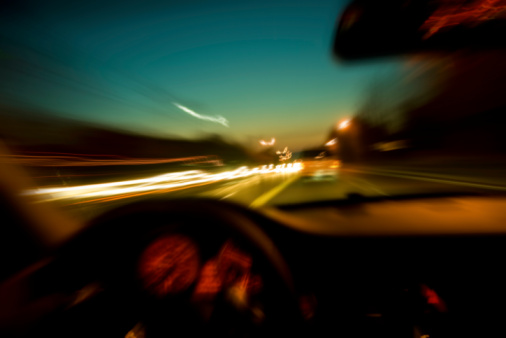 Drink driving is a serious offence in the country and drivers are asked to abide by the law. The artistic picture tries to show how alcohol affect vision while driving. (GETTY)