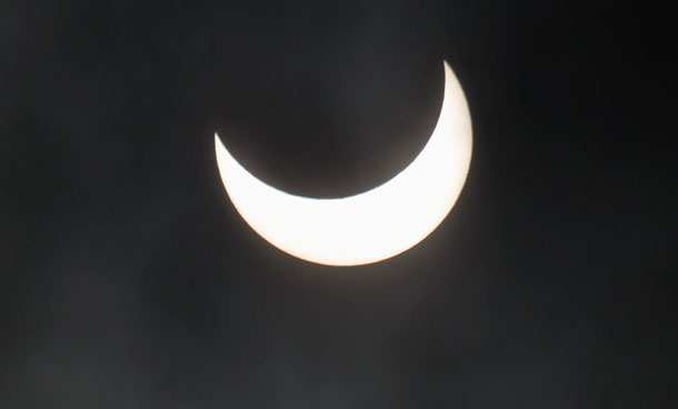 A partial solar eclipse is seen over the Alexander Nevski cathedral in Sofia January 4, 2011. The partial eclipse will be visible near sunrise over most of Europe and northeastern Asia. (REUTERS)