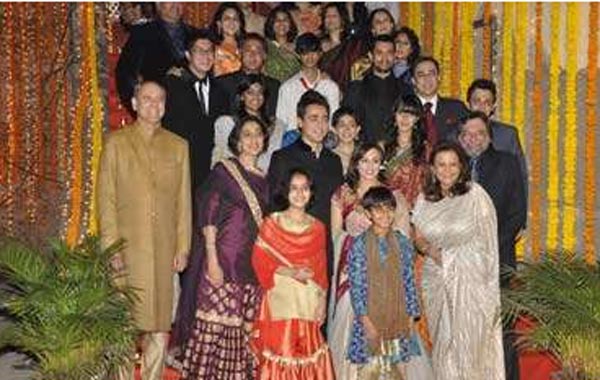Imran Khan and Avantika Malik with their families during their wedding. (AGENCIES)