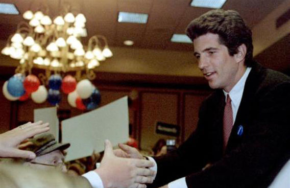 John F. Kennedy Jr. works the crowd on behalf of his uncle after the Senator accepted the Massachusetts Democratic State nomination for Senator at the Democratic State Convention in Worcester, June 3, 1994. (REUTERS)