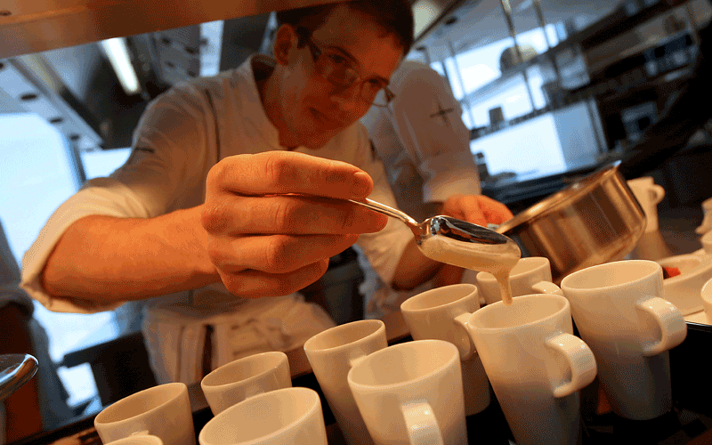 The menu at At.mosphere, the world's highest restaurant at Dubai's Burj Khalifa tower, includes prime cuts of beef, organic poultry and seafood, with an emphasis on fresh products and healthy, simple cooking. Text by Keith J Fernandez (Patrick Castillo)