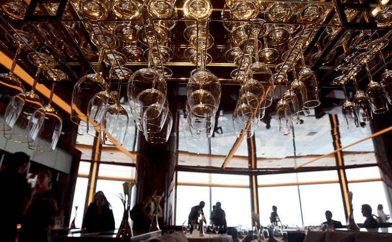 Media and VIP guests during a tour of the world's highest restaurant, At.mosphere, at Dubai's Burj Khalifa on January 23, 2011 (Patrick Castillo)