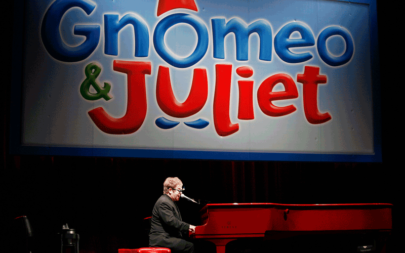 Musician Elton John performs at the premiere of Gnomeo & Juliet in Hollywood, California. (REUTERS)