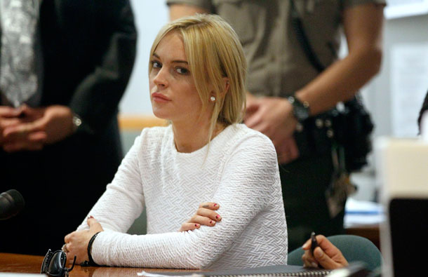 Actress Lindsay Lohan appears in court as she pleads not guilty to a grand theft charge of stealing a $2,500 necklace from a jewelry store, in Los Angeles. Lohan is accused of walking out of a Los Angeles jewelry store without paying for a gold designer necklace in January - just three weeks after ending her fifth stint in drug and alcohol rehab in three years. (REUTERS)