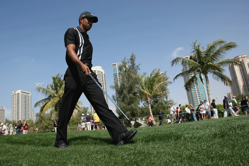 Tiger Woods had a frustrating opening round at the Dubai Desert Classic at the Majlis Course of Emirates Golf Club on Thursday. (DENNIS B. MALLARI)