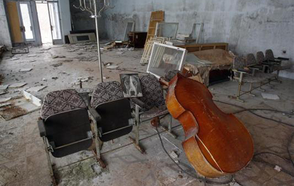 An interior view of a building in the abandoned city of Prypiat near the Chernobyl nuclear power plant in Ukraine February 24, 2011. Belarus, Ukraine and Russia will mark the 25th anniversary of the nuclear reactor explosion in Chernobyl, the place where the world's worst civil nuclear accident took place, on April 26. (REUTERS)