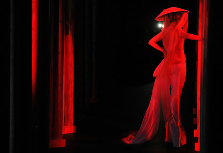 Lady Gaga walks the runway during the Thierry Mugler Ready to Wear Autumn/Winter 2011/2012 show during Paris Fashion Week at Gymnase Japy on March 2, 2011 in Paris, France. (GETTY IMAGES)