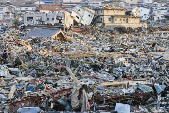 A destroyed landscape is pictured in Onagawa, Miyagi Prefecture in northern Japan, after an earthquake and tsunami struck the area. (REUTERS)