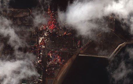 This satellite image provided by DigitalGlobe shows damage to a port facility in Sendai, Japan on March 12, 2011, after an 8.9-magnitude earthquake struck Japan on March 11, causing a tsunami that devastated the region. (AP)
