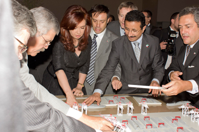 Sultan Ahmed Bin Sulayem, Chairman of DP World, and Argentina President Cristina Fernández de Kirchner at the inauguration of new cruise terminal (SUPPLIED)