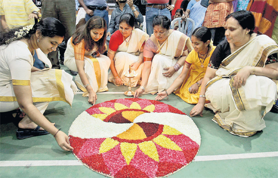 Malayali expatriates celebrate Onam, a harvest festival, in Dubai. Expatriates from Kerala started coming to the UAE in 1950s. (CHANDRA BALAN)