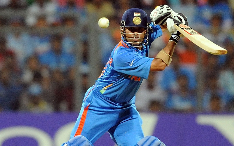 India batsman Sachin Tendulkar plays a shot during the ICC Cricket world Cup final match between India and Sri Lanka at The Wankhede Stadium in Mumbai on April 2, 2011 (AFP)