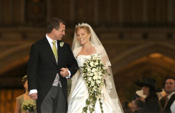 Britain's Peter Phillips and Canada's Autumn Kelly leave St George's Chapel after their marriage in Windsor, May 17, 2008. Peter Phillips was the first of Queen Elizabeth's grandchildren to wed. (REUTERS)